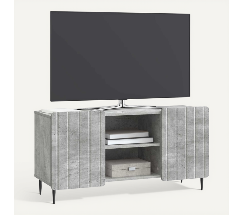 Meuble TV Gris Béton 102 X 34,5 X 52 Cm Bois D'ingénierie