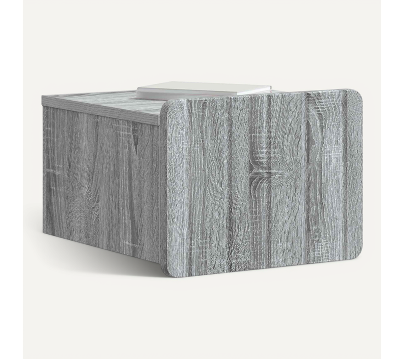 Cabinet De Chevet Mural 2 Pièces Sonoma Gris 33 X 34,5 X 24 Cm