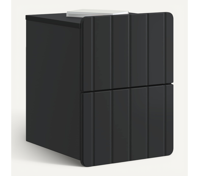 Cabinet De Chevet Mural Avec Tiroir Noir 33 X 34,5 X 43 Cm