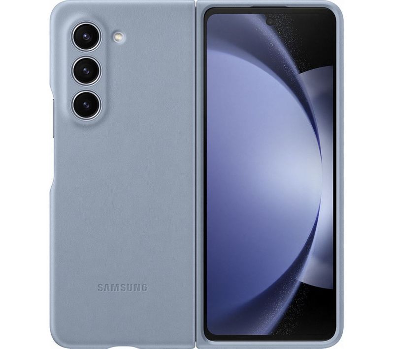 Coque En Simili Cuir Pour Z Fold 5 Bleu
