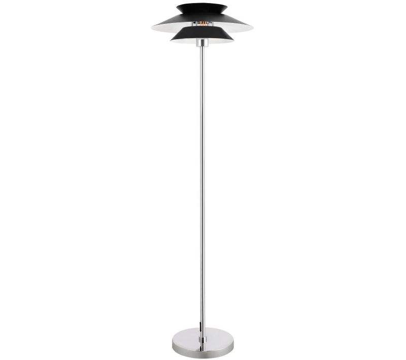 Lampadaire Salon Noir Moderne E27 Industriel Métal 145cm Avec Interrupteur à Pied