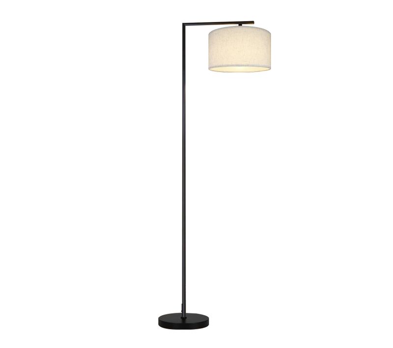 Lampadaire E27 Lampe Sur Pied Interrupteur Pied 166cm Abat-jour Tissu Design Max. 40w - Sans Ampoule