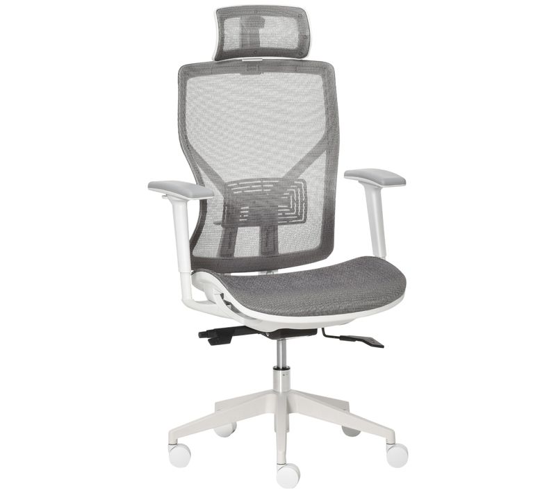 Chaise Bureau Gaming  Appui-tête Lombaire Accoudoirs 3d Ergonomique Mesh Grise