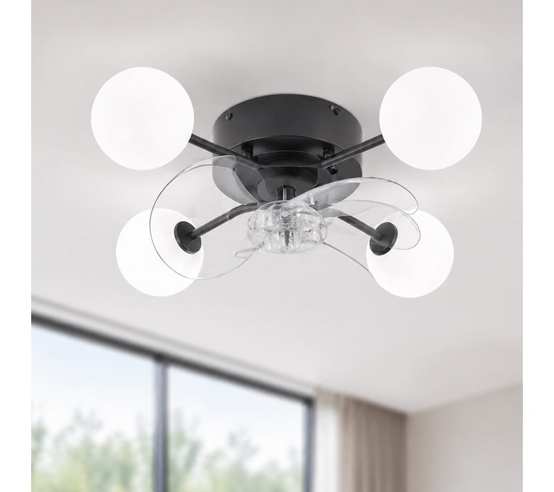 Ventilateur De Plafond G9 Silencieux Télécommande 6 Vitesses Chambre (sans Ampoule)