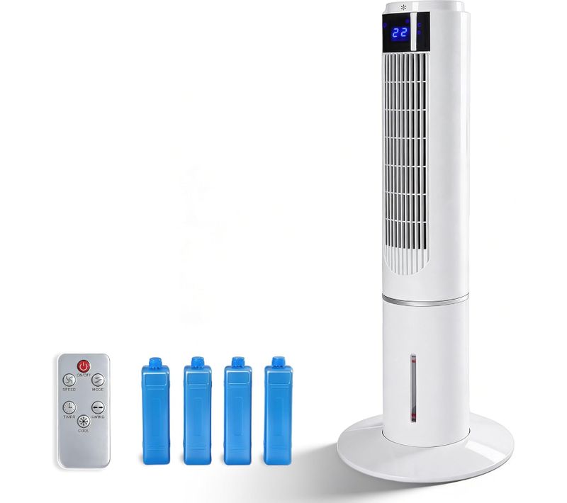 Ventilateur Tour Silencieux – Colonne Avec Télécommande, 3 Vitesses, Refroidissement, Chambre Blanc