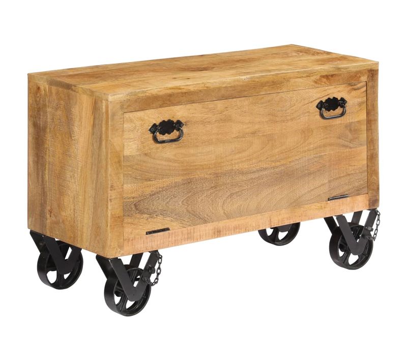 Armoire à Chaussures 86x35x55 Cm Bois De Manguier Solide