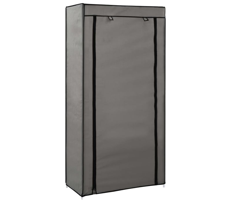 Armoire à Chaussures Avec Housse Gris 58x28x106 Cm Tissu