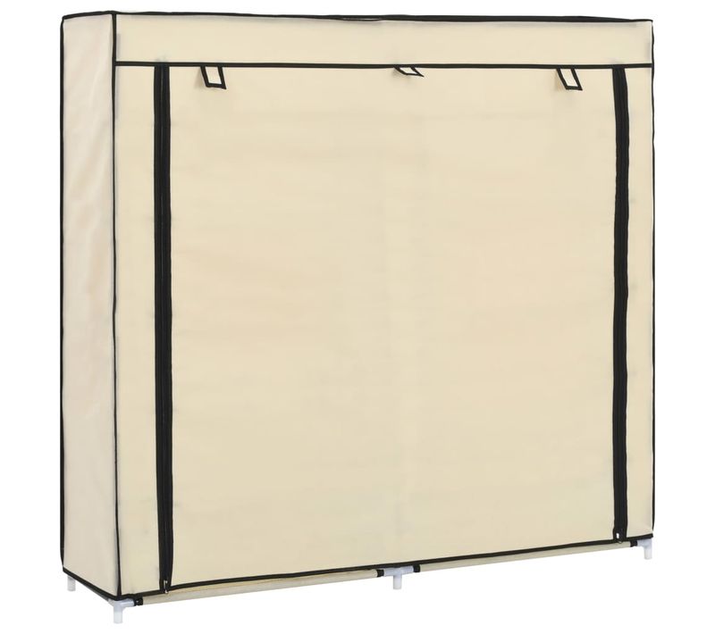 Armoire à Chaussures Avec Housse Crème 115x28x110 Cm Tissu