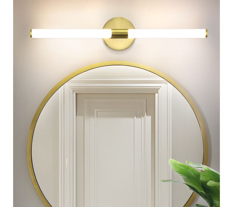 Applique Murale De Salle De Bain Dorée à LED Pour Miroir