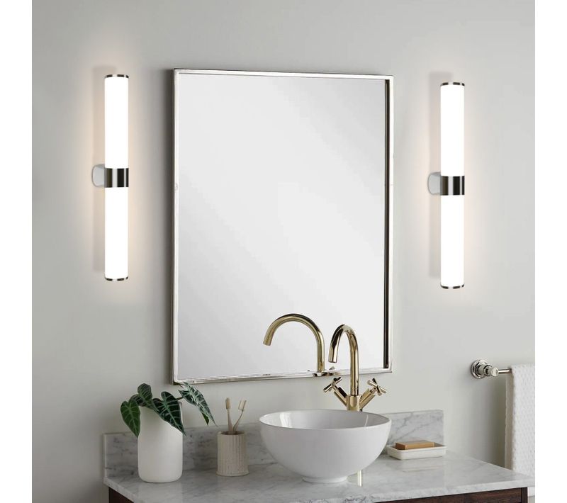 Lampe De Miroir De Salle De Bain Moderne En Chrome - 40 Cm Ip44, Éclairage LED