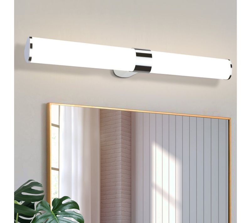 Lampe De Miroir De Salle De Bain Moderne 60cm En Chrome Avec Protection Ip44