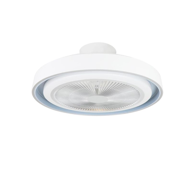 Ventilateur De Plafond LED Moderne - 5 Pales Bleu Dimmable Télécommande Silencieux