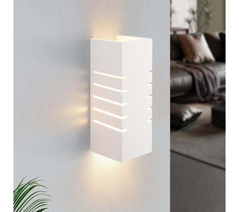 Applique Murale Intérieure Applique Up Down Blanc E14 Cage D'escalier Plâtre Pour Couloir