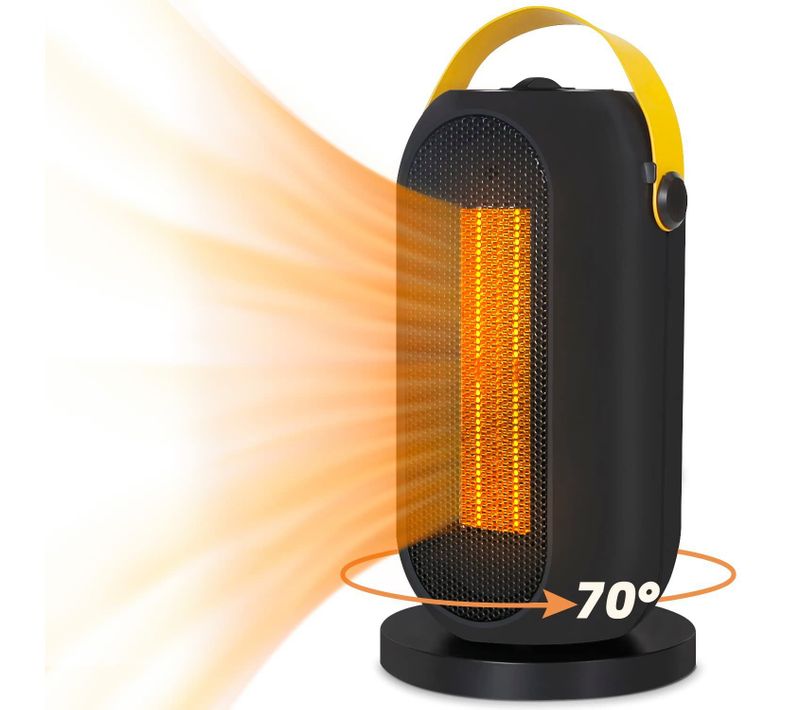 Radiateur Soufflant Céramique Électrique Avec Oscillation 70° - Chauffage Silencieux 1200w