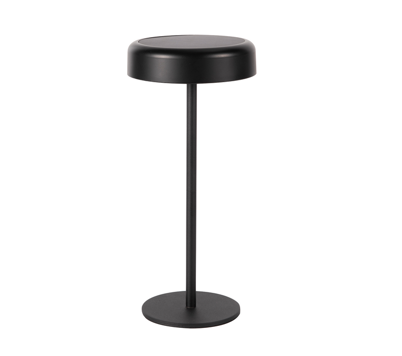 Lampe à poser LED tactile noire avec variateur, batterie 3600 mAh et charge USB