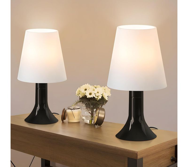 Lampe De Table salon Avec Câble - E14 Lampe De Table Lot De 2 Petite Lampe De Salon Table De Chevet