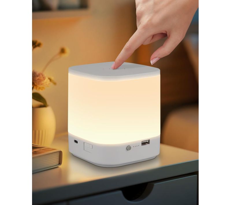 Lampe à Poser De Table LED Blanche Tactile Intensité Variable Sans Fil - Idéale Pour La Chambre