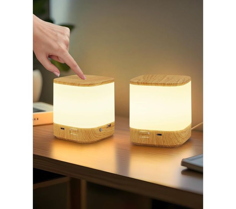 Lot De 2 Lampe à Poser De Table LED Tactile à Intensité Variable