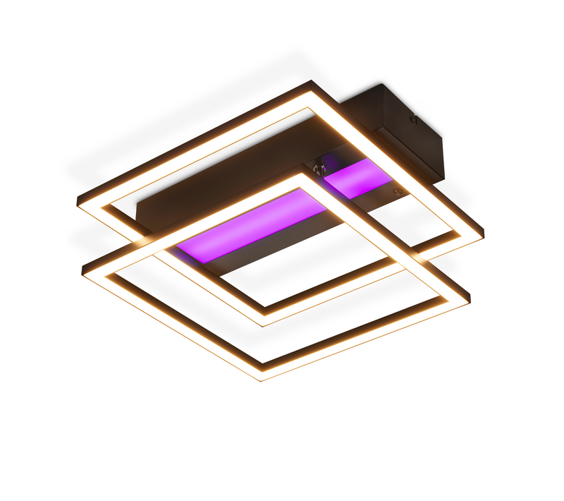 LED Carré 36w - Noir Lumière Rgb Réglablepour Chambre Salon Cuisine Couloir Et Chambre D'enfant