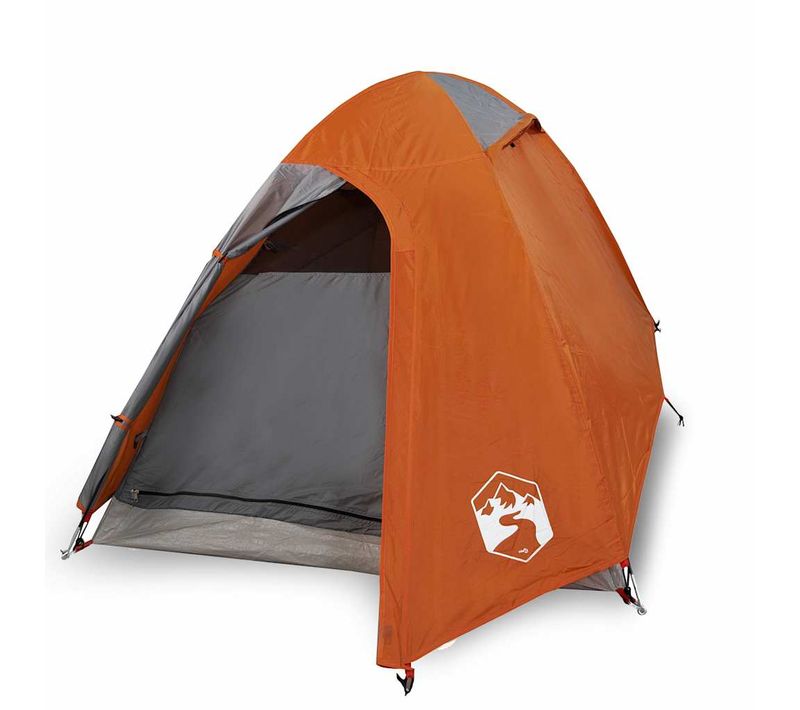 Tente De Camping à Dôme 2 Personnes Orange Imperméable