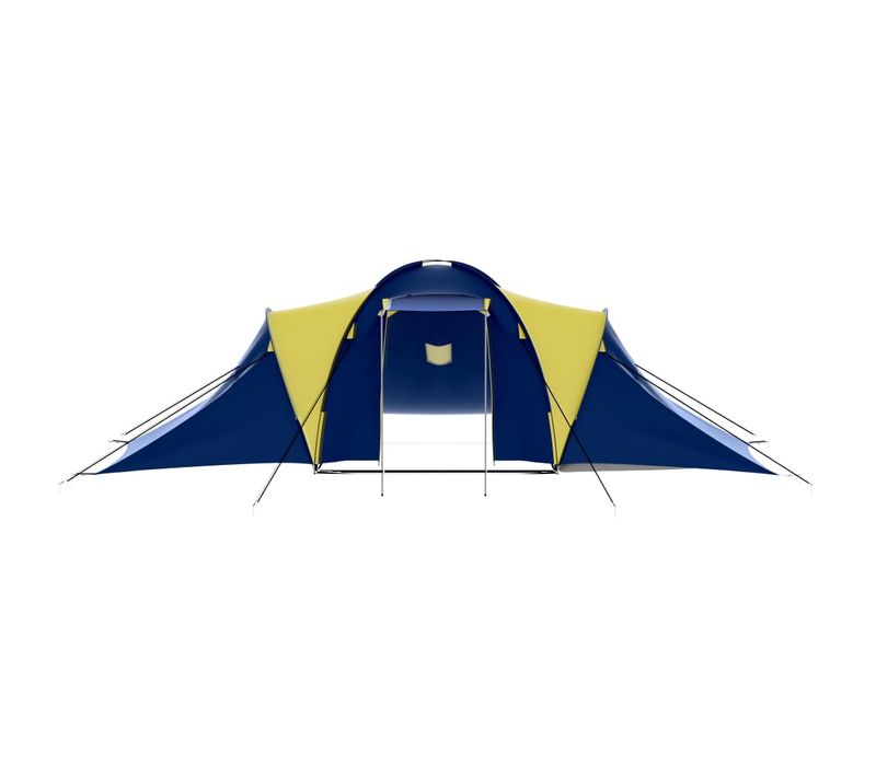 Tente De Camping Tissu 9 Personnes Bleu Et Jaune
