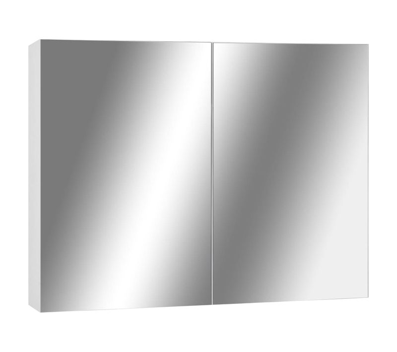 Armoire à Miroir De Salle De Bain Blanc 80x15x60 Cm Mdf