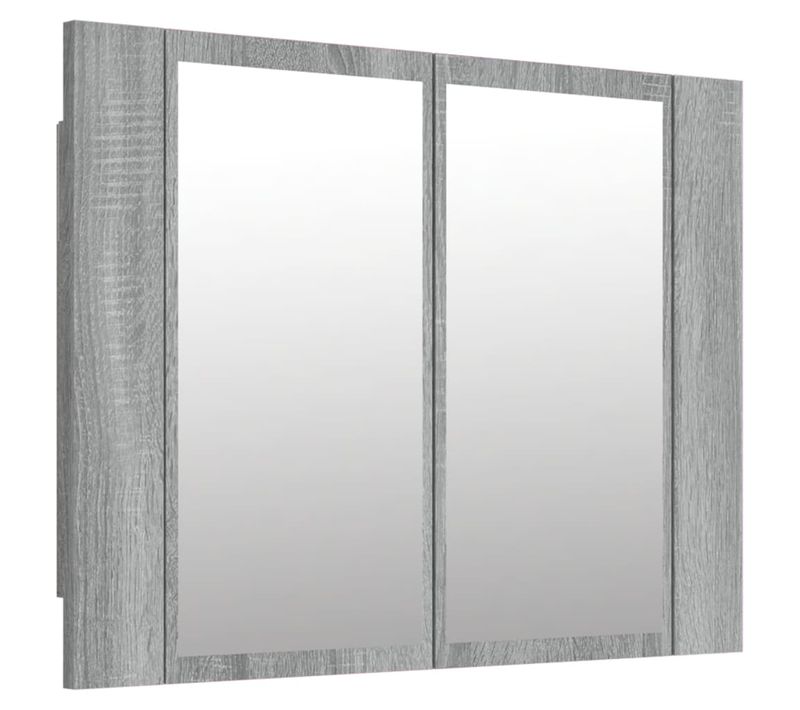 Armoire à Miroir LED Sonoma Gris 60x12x45 Cm Bois D'ingénierie