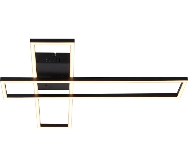 Plafonnier LED Rectangulaire 42W Noir Dimmable - Design Moderne Salon Cuisine Bureau