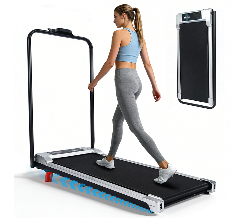 Tapis de Course Pliable 10km/h Walking Pad Silencieux Barre Inclinaison Télécommande