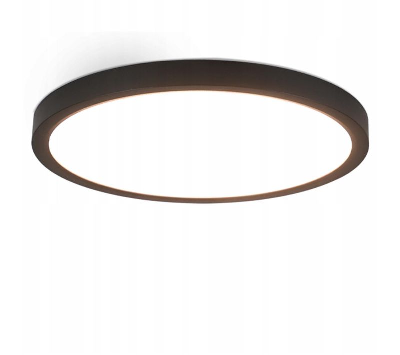 Plafonnier LED Plat Noir 4000k Chambre 24w Salle De Bain Couloir Ronde Pour Cuisine