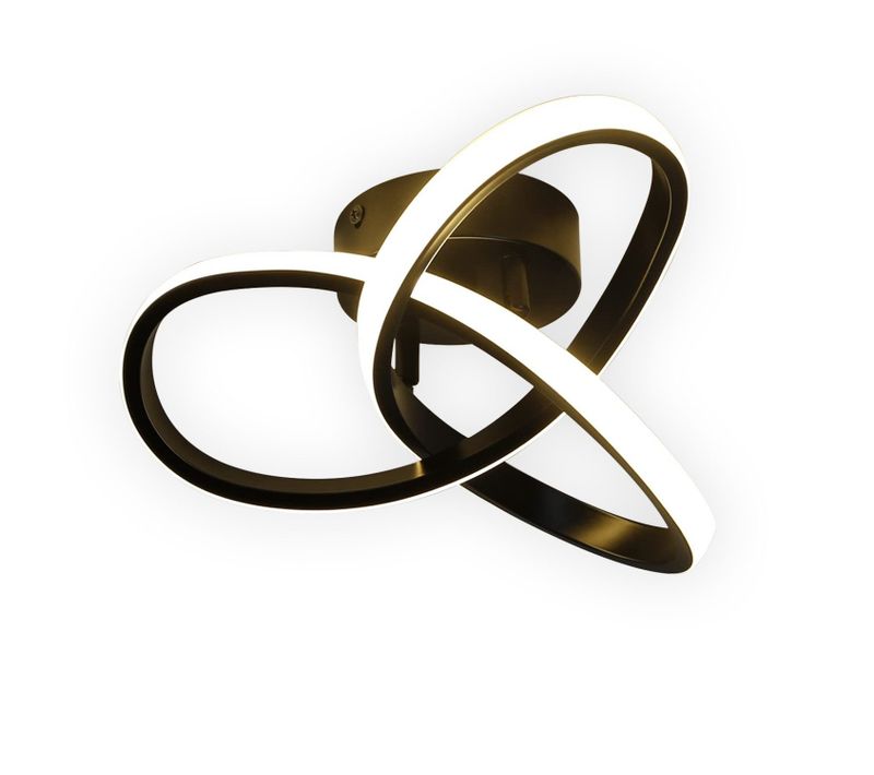 Plafonnier LED 17w Noir 3000k Moderne Petit Salon Cuisine Chambre Enfant