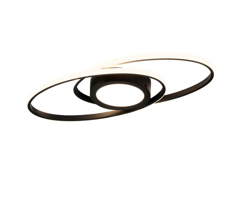 Plafonnier LED Noir Dimmable 48w Télécommande Salon Chambre Enfant Cuisine