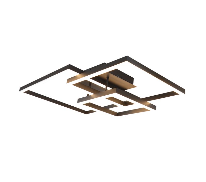 Plafonnier LED Dimmable 84w Noir Avec Télécommande Moderne Salon Chambre Bureau