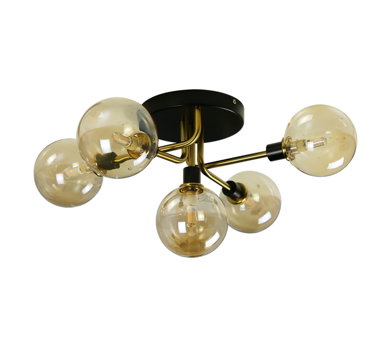 Plafonnier LED 5 G9 Boules De Verre Lustre Moderne Salon Chambre Salle à Manger