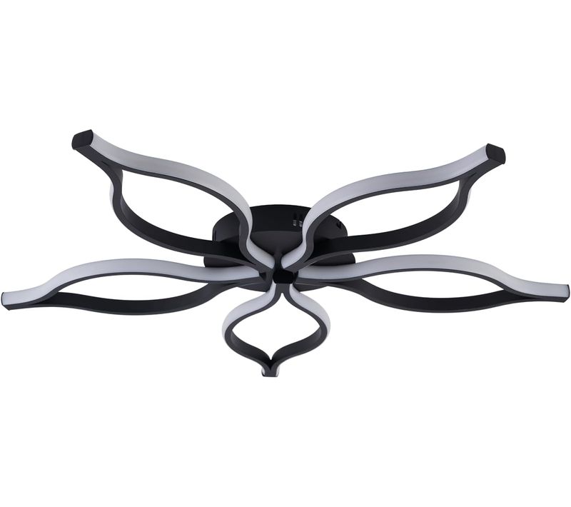 Plafonnier LED 80cm 75w Dimmable 3000-6500k Télécommande Salon Chambre Noir