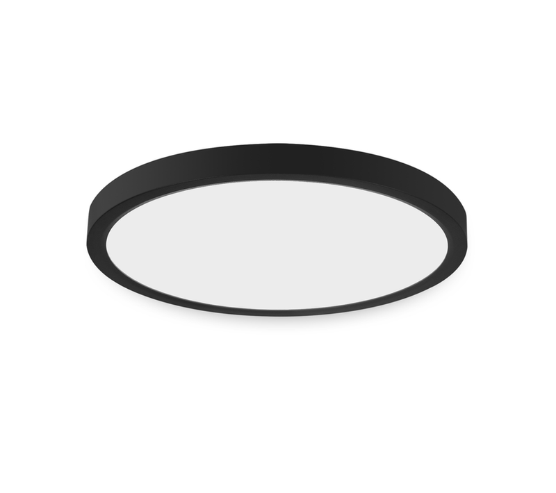 Plafonnier LED Plafonnier Plat D.22cm Lampe Salle De Bain Blanc Froid Lampe Chambre Noir 15w Ip44
