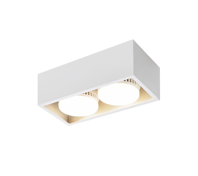 Lot De 2 Spots Plafond LED Blanc Chaud Gx53 Orientables Carrés Salon Cuisine