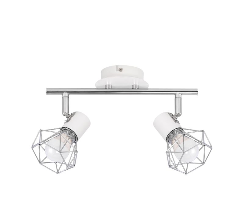 Lot De 2 Spots Plafond Blancs E14 Orientables Métal Industriel Bureau Couloir Salle De Bain