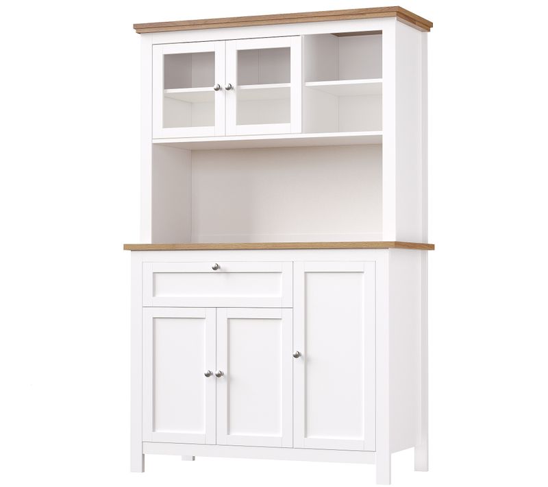 Buffet - Mdf Et Métal - Blanc - 104x40x180 Cm