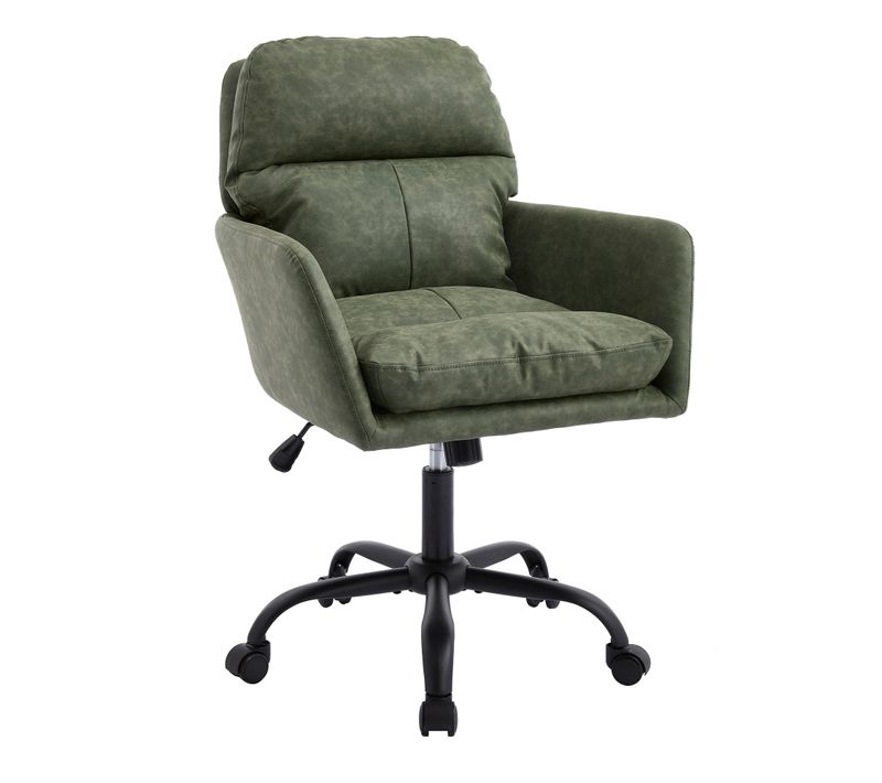 Chaise De Bureau Pivotante - Pu - Vert - 71,5x60,5x102 Cm