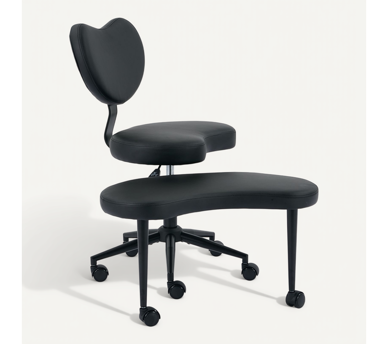 Chaise De Bureau Ergonomique - Pu - Noir - Assise Large Et Dossier Ajustable
