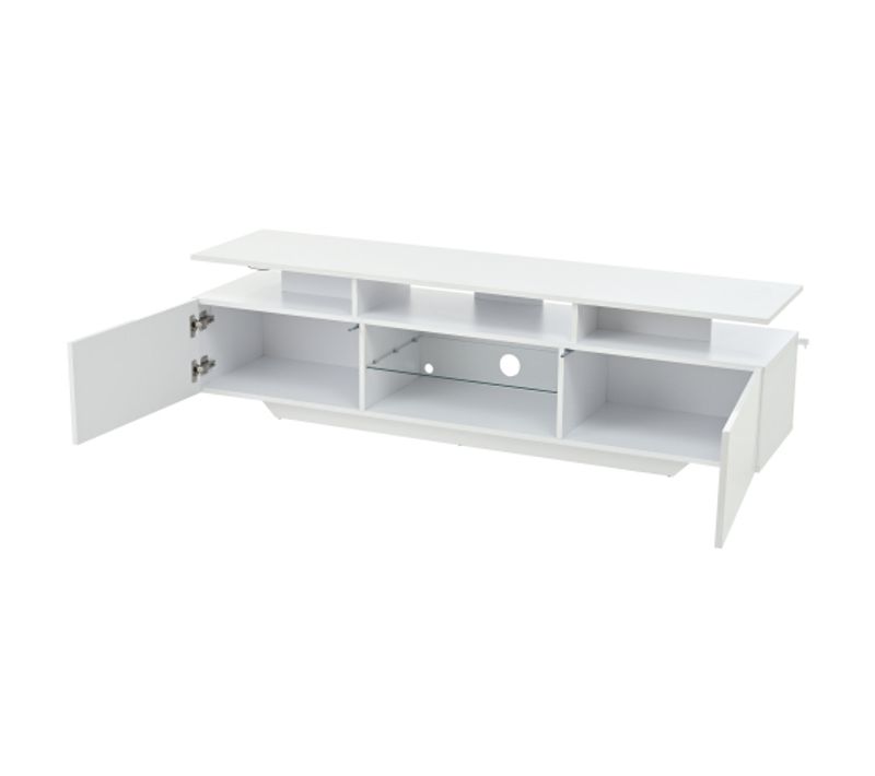 Meuble TV Mdf - Blanc - 160x40x45 Cm