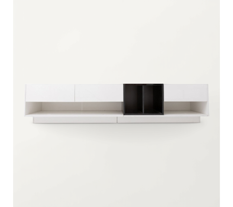 Meuble TV - Panneaux Mdf - Blanc Et Noir - 190x40x42 Cm