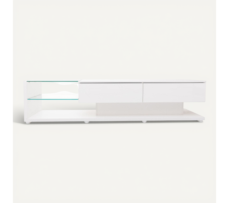 Meuble TV - Panneaux Mdf - Blanc - 170x36x38 Cm