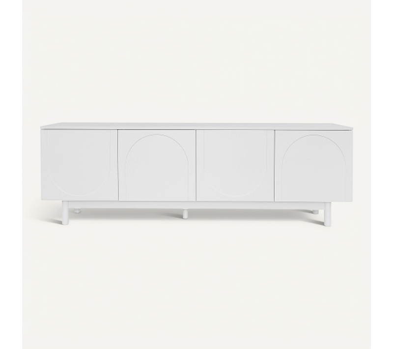 Lowboard TV - Particle Board - Blanc - 175x38x56 Cm