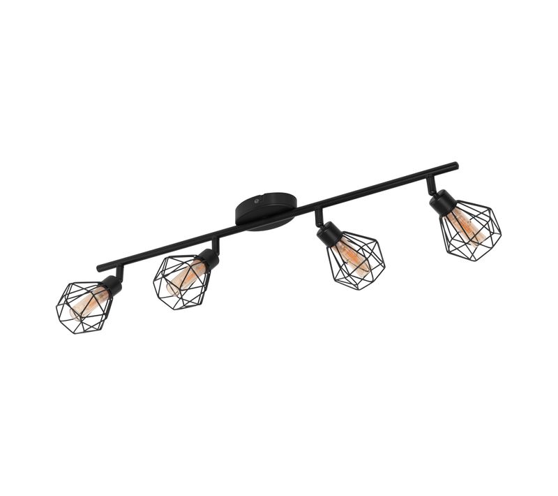 Plafonnier arc 4 lumières LED ZAPATA Noir et ambre