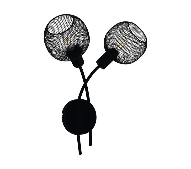 Applique 2 lumières acier WRINGTON1 noir