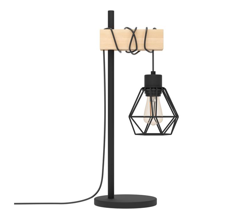 Lampe à poser H. 50 cm TOWNSHEND5 Noire et marron