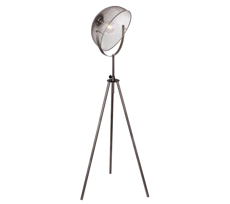 Lampadaire Design Vintage Moniga - H. 178 Cm - Gris Chromé