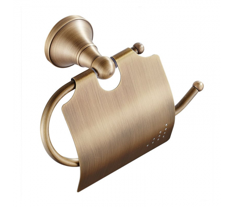 Porte-Papier Toilette Retro Avec Couvercle En Laiton